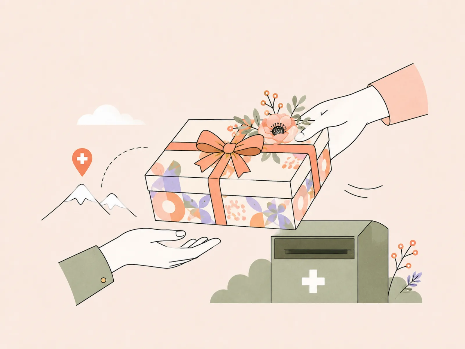 Sorgfältig verpacktes Bloom Candles Paket auf dem Weg in die Schweiz